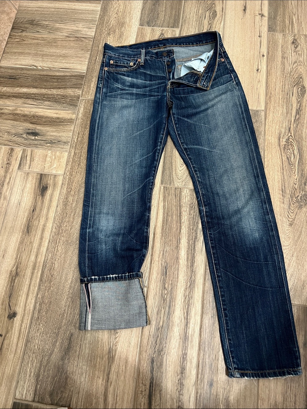 Levi’s Selvedge Dark Wash Straight Leg Jeans 27 x 33